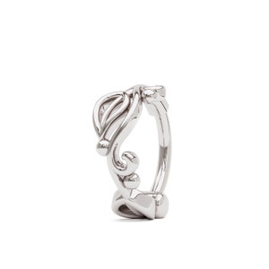 14K White Gold Leaf Nose Ring Clicker Hoops, Boho Nature Inspired Jewelry, Fits Nostril, Helix, Tragus and Rook Piercings Body Jewelry