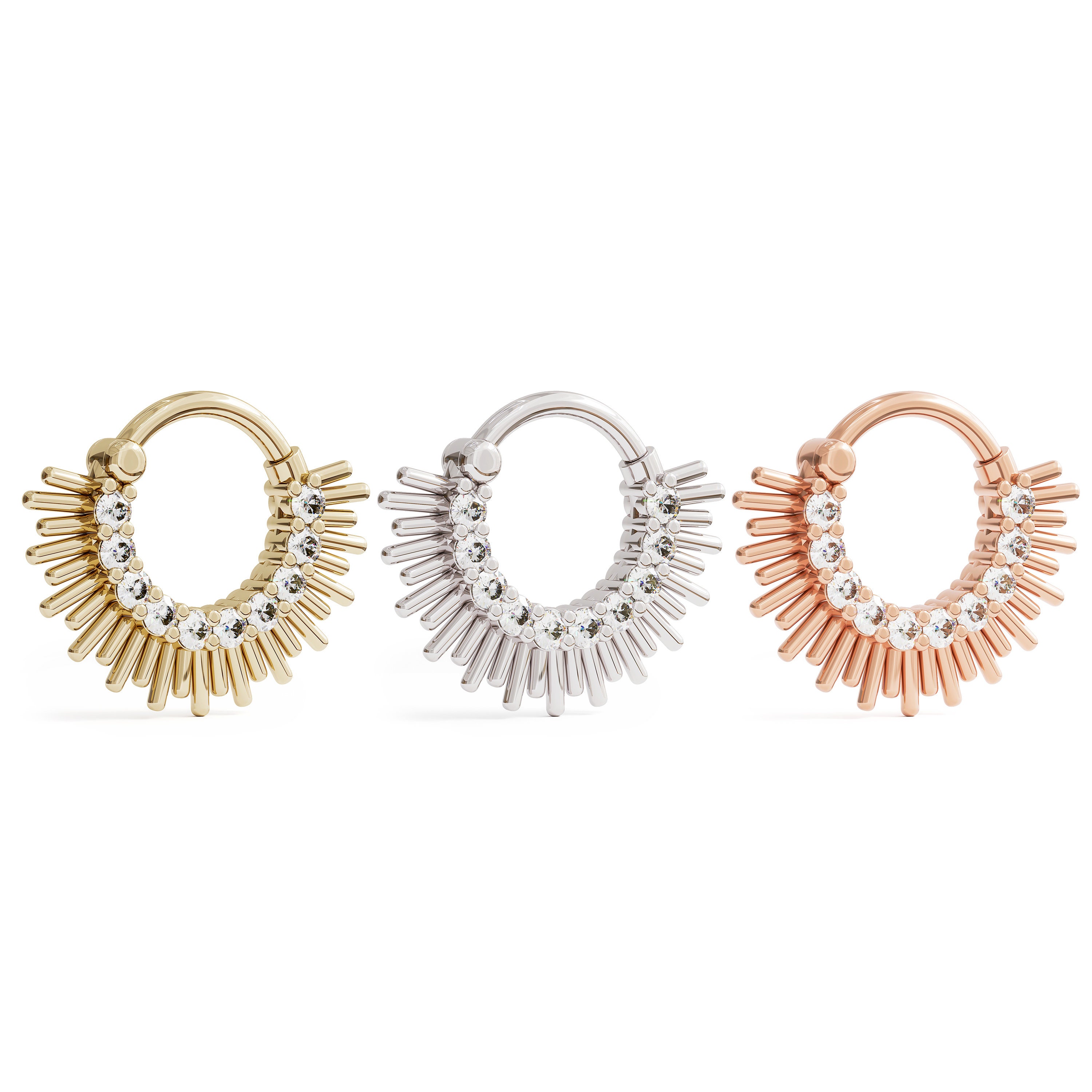 Daith Earring Gold, Daith Piercing Jewelry, Daith Ring, Diamond Hoop ...