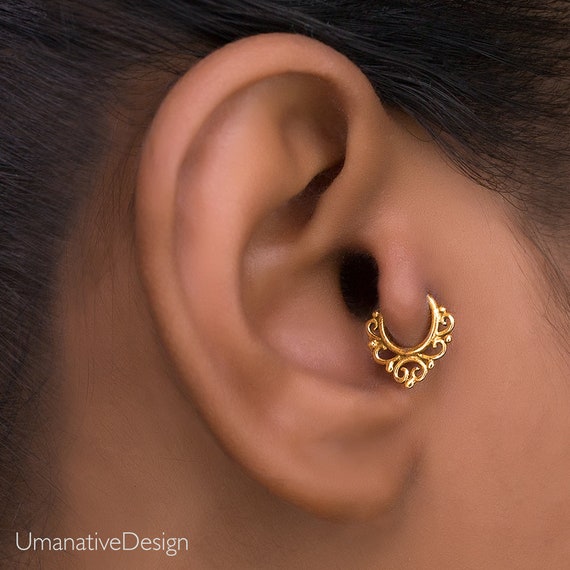 Delicate Real Solitaire Tragus Stud Piercing Gold Helix Stud -  Israel