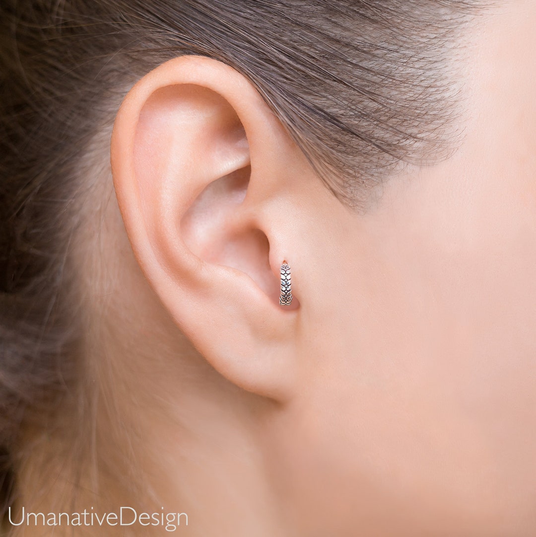 Tragus Earring Daith Piercing Tragus Piercing Silver Helix Earring Cartilage Jewelry Helix Hoop Silver Cartilage Earring Etsy Canada
