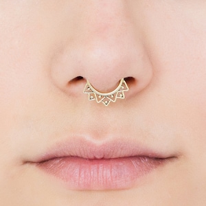 Septum Ring , Septum Jewelry, Septum Piercing, Brass Septum Ring, Tribal Septum Ring, Gold Septum