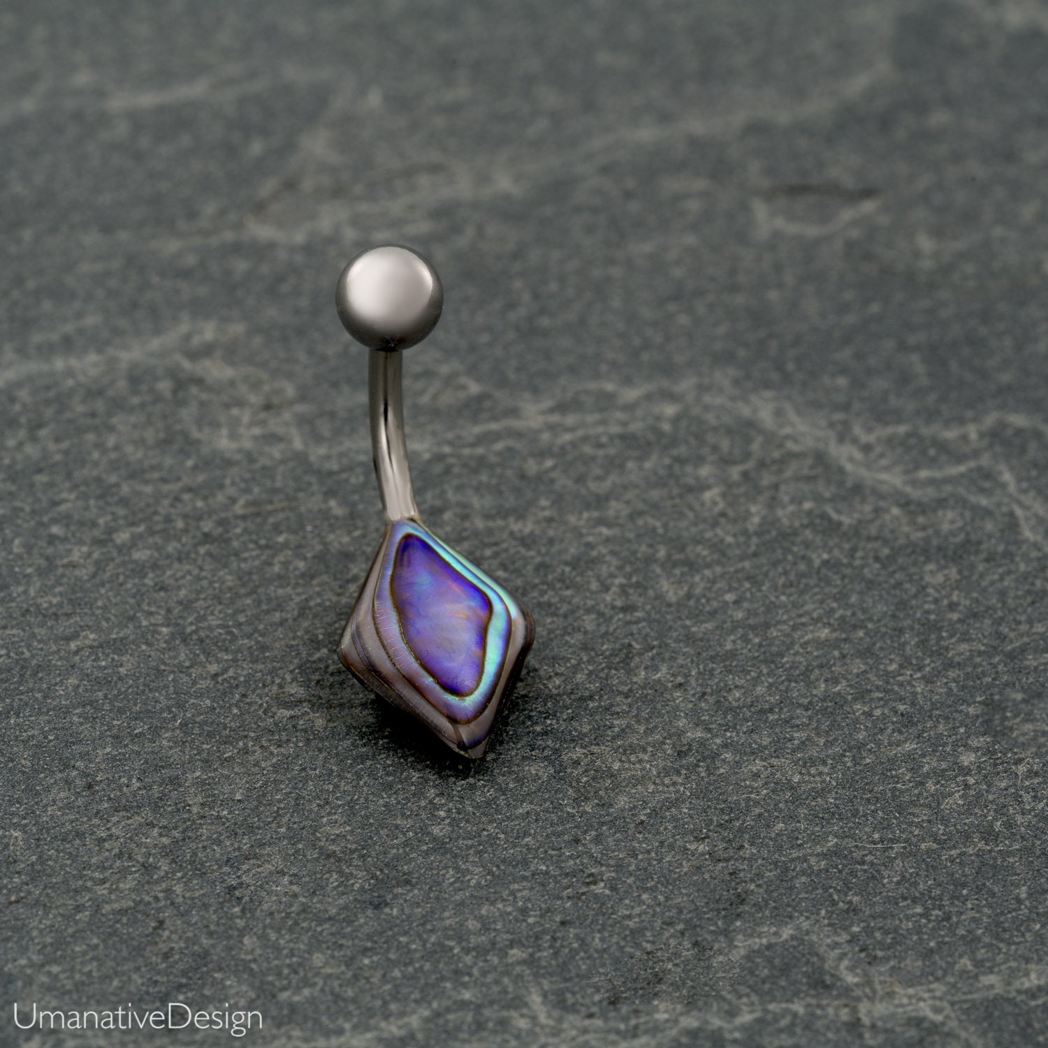 Abalone Shell Belly Bar, Abalone Shell, Tribal Belly Ring, Barbell Be…