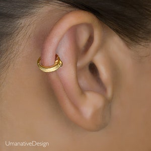 18g Daith Ring, Daith Piercing, Cartilage Hoop, Gold Cartilage Earring, Tragus Earring, Helix Hoop, Helix Earring image 2