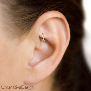 Gold Rook Earring, Daith Earring, Conch Earring,  Tragus Earring, Gold Helix Hoop, Cartilage Earring, Helix Earring, Tiny Cartilage Piercing