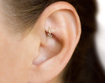 Gold Rook Earring, Daith Earring, Conch Earring,  Tragus Earring, Gold Helix Hoop, Cartilage Earring, Helix Earring, Tiny Cartilage Piercing