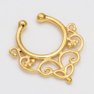 Faux Septum Ring, Fake Piercing, Fake Septum Piercing, Fake Septum Hoop