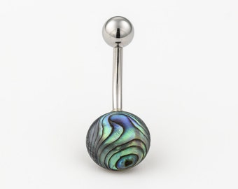 Abalone Shell Belly Bar Piercing, Navel Ring, Abalone Shell, Navel Jewelry, Belly Jewelry, Belly Ring, Abalone Belly Ring, Belly Piercing