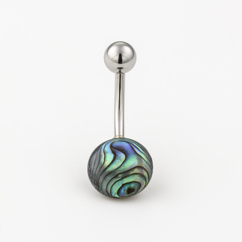 Abalone Shell Belly Bar Piercing, Navel Ring, Abalone Shell, Navel Jewelry, Belly Jewelry, Belly Ring, Abalone Belly Ring, Belly Piercing 