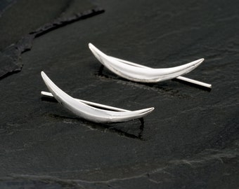 Pendientes de orugas de plata de ley, escaladores de orejas de plata, orugas de orejas de plata de plata