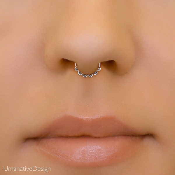 Snug Fit Fake Septum Ring for Non Pierced Nose, Indian Fake Septum Ring, Gold Septum Cuff, Gold Faux Septum Ring, Non Pierced Septum Ring