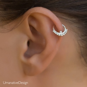 Cartilage Earring, Tragus Earring, Daith Earring, Helix Earring, Rook Piercing, Sterling Silver Earring