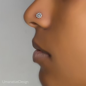 Clou de nez en argent. Piercing nez. Anneau de nez. Bijoux de nez. Clou de nez argenté. Goujon de nez fin. Piercing d&#39;anneau de nez. Clou de nez en or. Boucle d&#39;oreille fleur