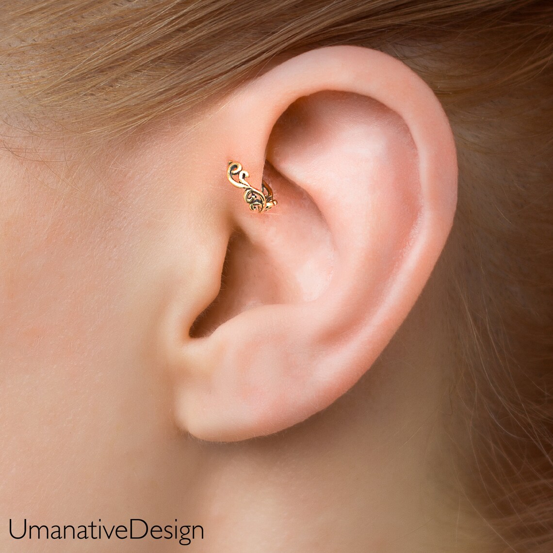 Forward Helix Earring Helix Hoop Gold Rook Earring Conch Etsy