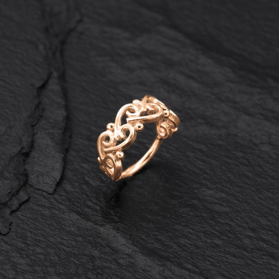 Rose Gold Cartilage Earring, Cartilage Hoop, 14k Solid Rose Gold Helix Earring, Helix Piercing, Tiny Hoop, Cartilage Piercing, Rook Earring