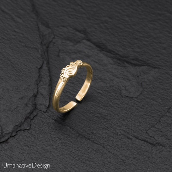 Gold Toe Ring, Adjustable Toe Ring, Toe Ring For Woman, Thin Band Toe Ring, Beach Jewelry, Bohemian Toe Ring