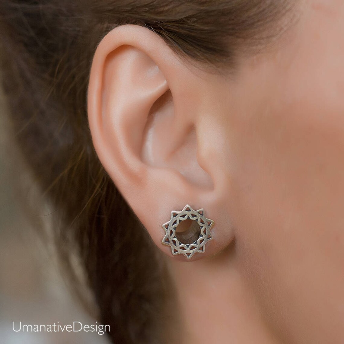 Lotus Ear Tunnel 6g 2g 0g 3/8 00g 7/16 000g 1/2g. Silver Ear Etsy