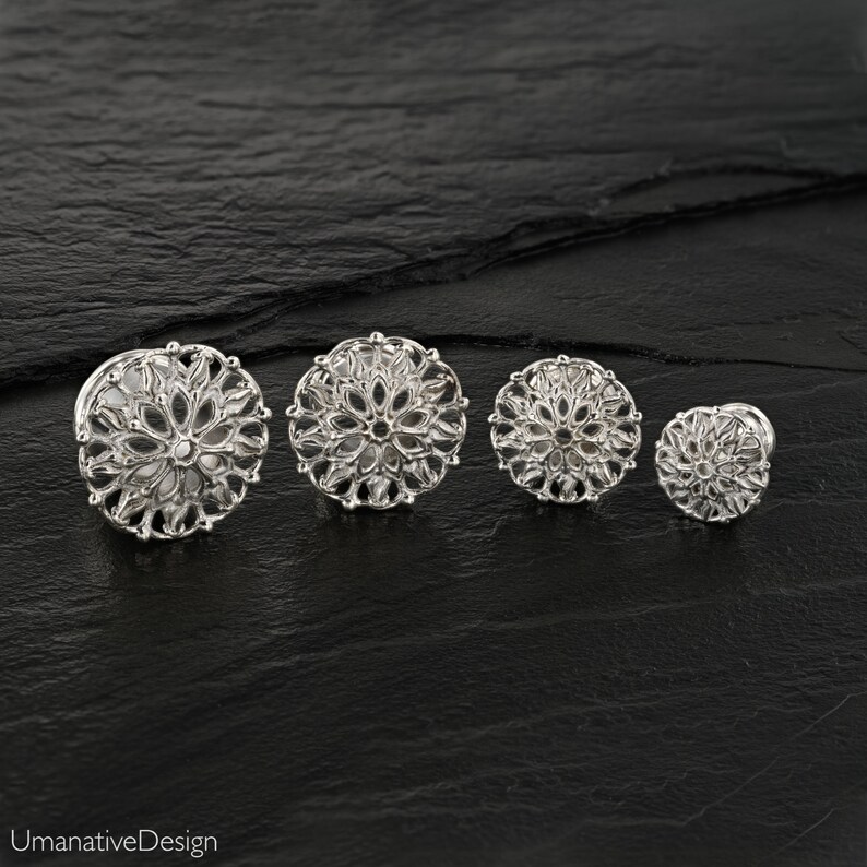 Lotus Flower Ear Gauges Flower Gauges Gauges Plugs Ear Etsy