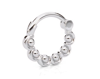 Clicker de septum, anneau de septum 16 g, anneau de septum en argent sterling, bijoux de septum clicker, cerceau de septum délicat