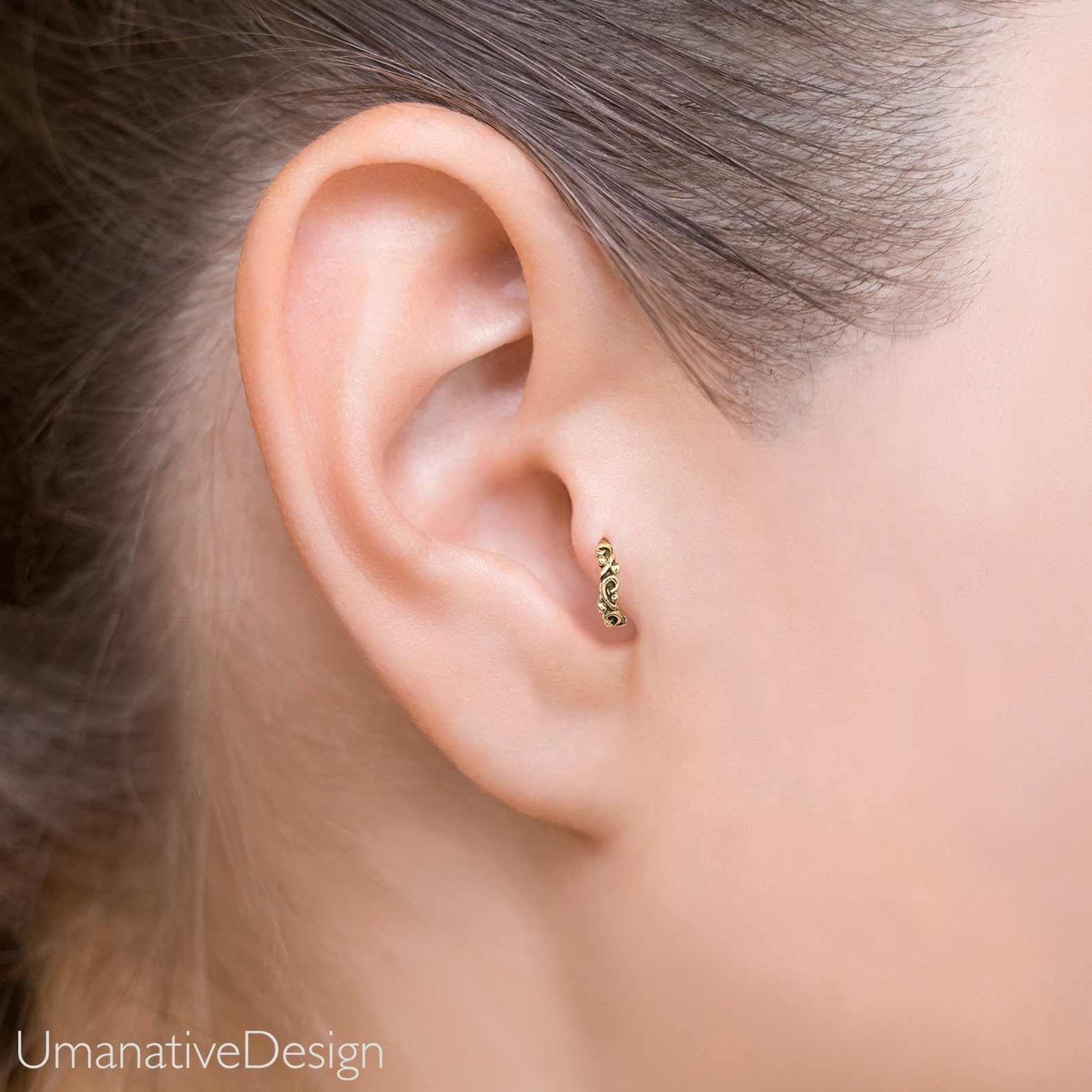 Piercing Naso - Anello Per Il Zirconia Orecchio 8mm Tragus Helix - Foto 3