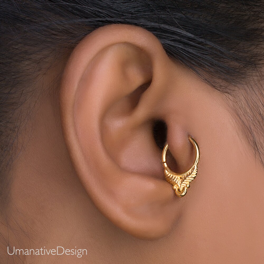18g Gold Tragus Earring Tragus Hoop Helix Earring Cartilage Etsy