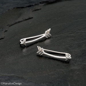 Arrow Earrings, Arrow Jewelry, Silver Ear Crawler