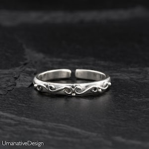 Toe Ring, Thin Band Toe Ring, Silver Toe Ring, Toe Rings For Women, Adjustable Toe Ring, Midi Ring, Sterling Silver Ring