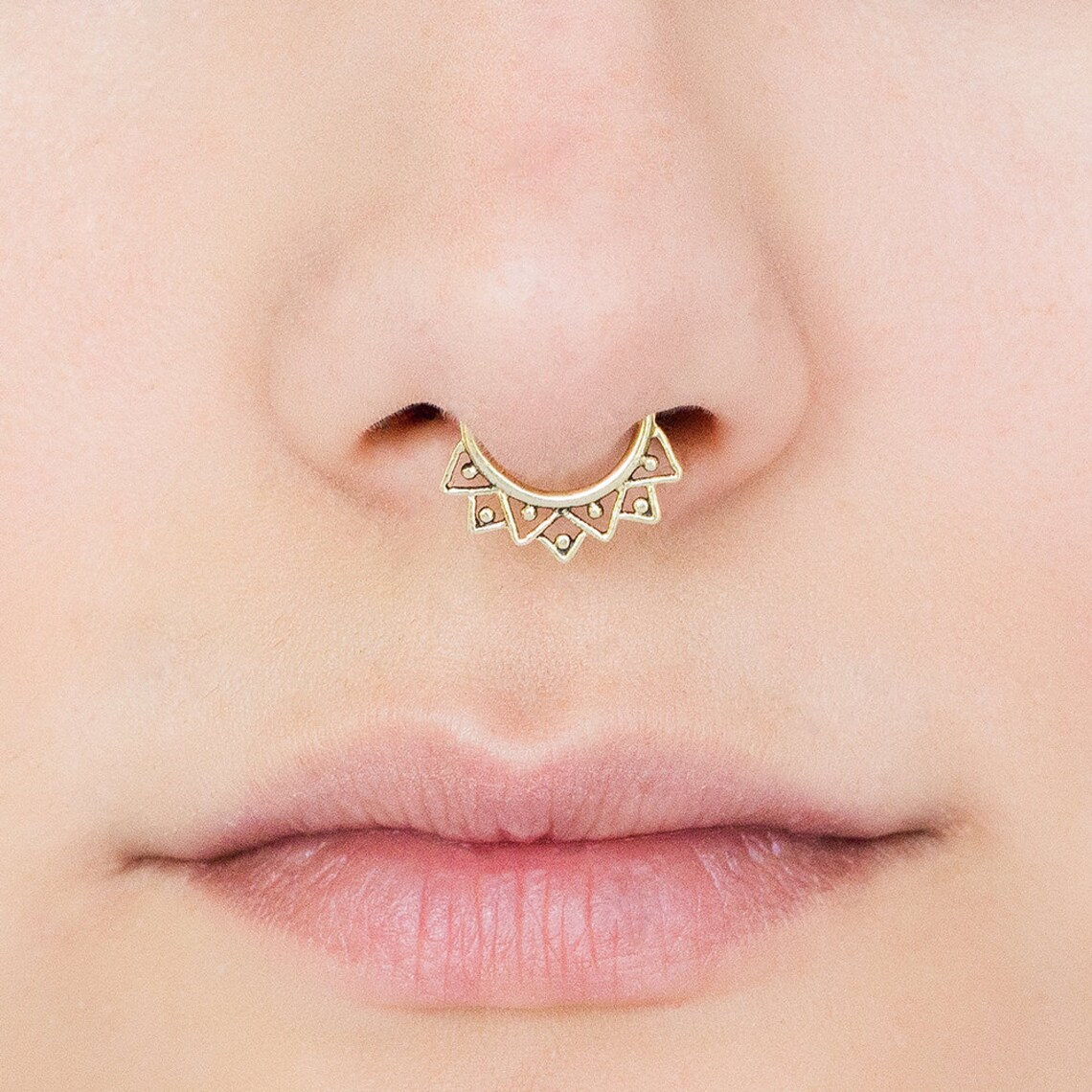 Fake Septum Ring. fake septum jewelry. septum clip. brass Etsy