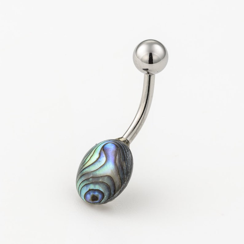 Abalone Shell Belly Bar, Abalone Shell, Tribal Belly Ring, Barbell Belly, Belly Piercing jewellery 