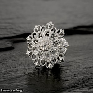 Lotus Flower Ear Gauges, 1/2&quot; Gauges, Flower Gauges, 12mm Gauges Plugs, Tunnels, Plugs and Tunnels, Ear plugs, Sterling Silver Tunnels