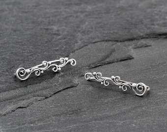 Pendientes trepadores de plata, pendientes trepadores de plata, pendientes trepadores de plata, pendientes trepadores de plata, plata de ley