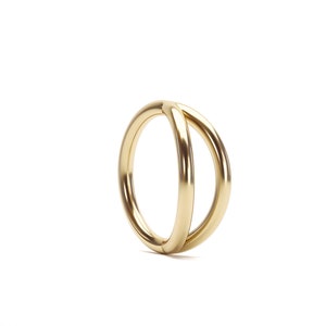 Double Illusion Stacked Septum Ring 14K Gold