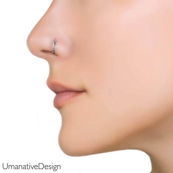 Nose Hoop Nose Ring Hoop Unique Nose Ring Silver Nose Ring Nose Jewelry Nose Piercing Etsy