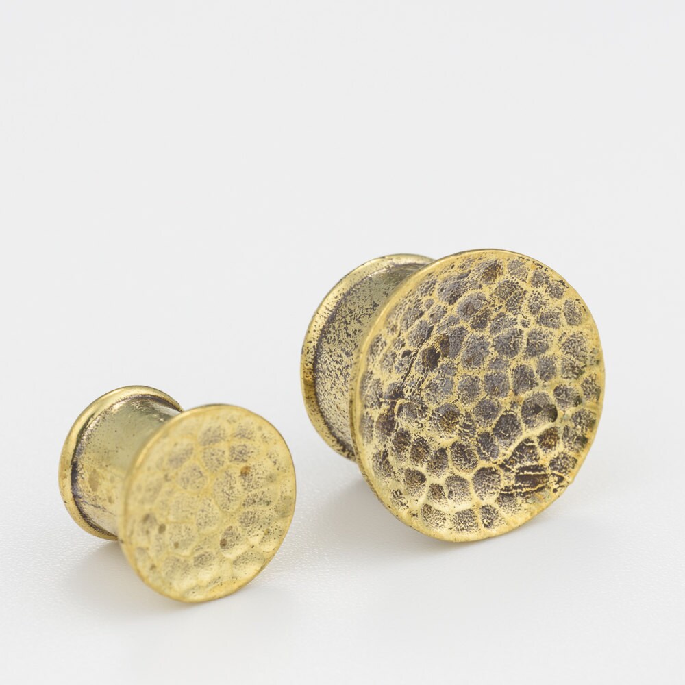 unique ear gauges. hammered oxidized plug 6m 8mm 10mm 12mm 2g Etsy