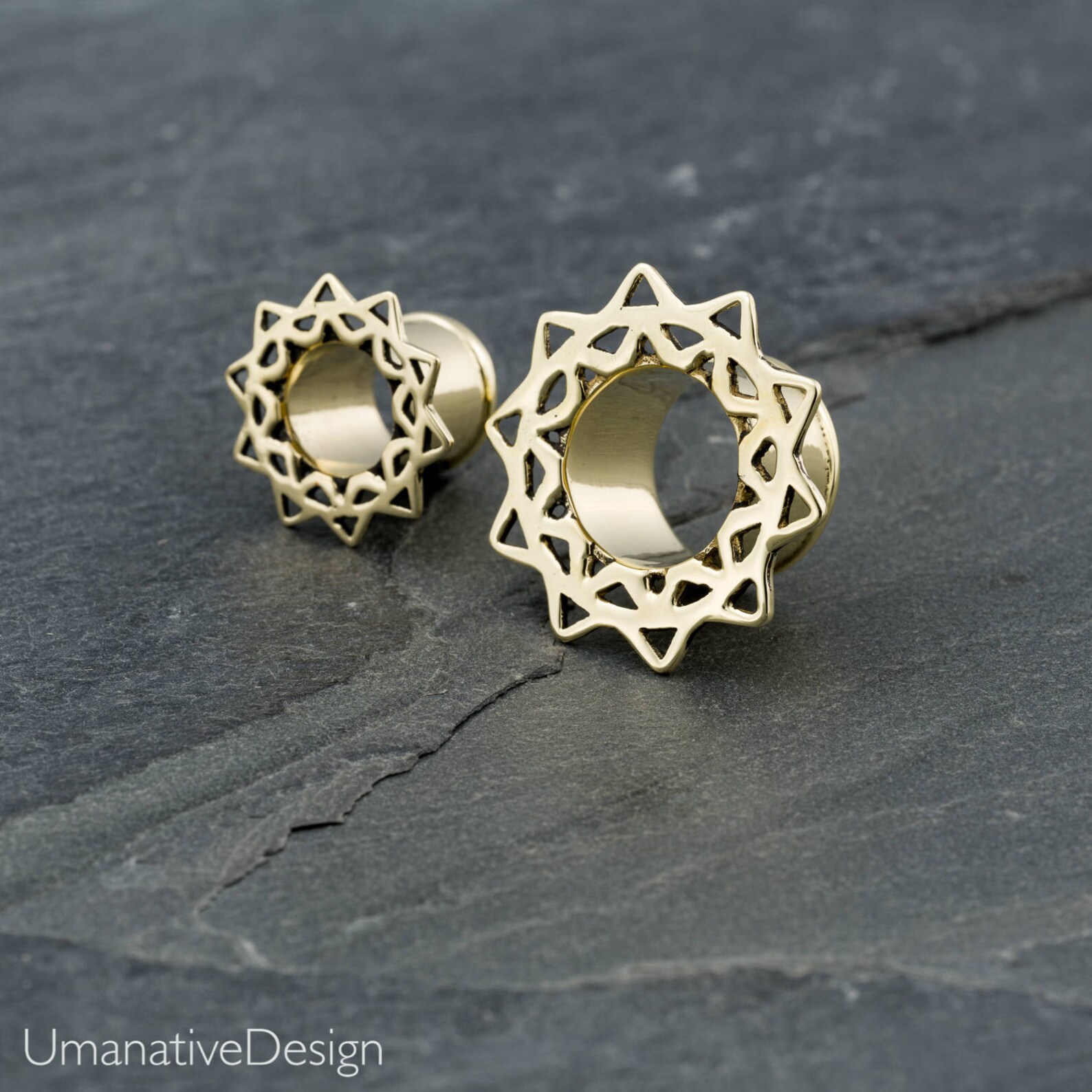 Brass Lotus Ear Tunnel 12mm000g. Brass Lotus Tunnel. Lotus Etsy