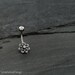 Flower Mandala Belly Button Ring, Navel Ring, Belly Button Rings, Belly Piercing, Belly Button Jewelry 