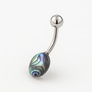 Abalone Shell Belly Bar Piercing, Navel Ring, Abalone Shell, Navel Jewelry, Belly Jewelry, Belly Ring, Abalone Belly Ring, Belly Piercing