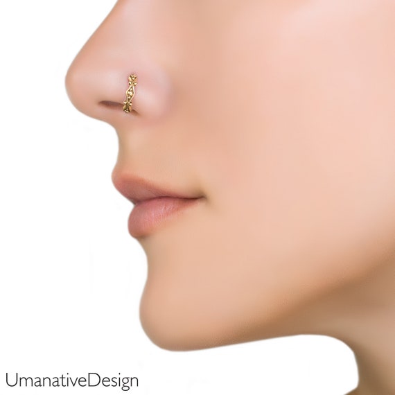 1pc Gold Nose Ring Fashion Nose Jewelry Piercing | SHEIN UK