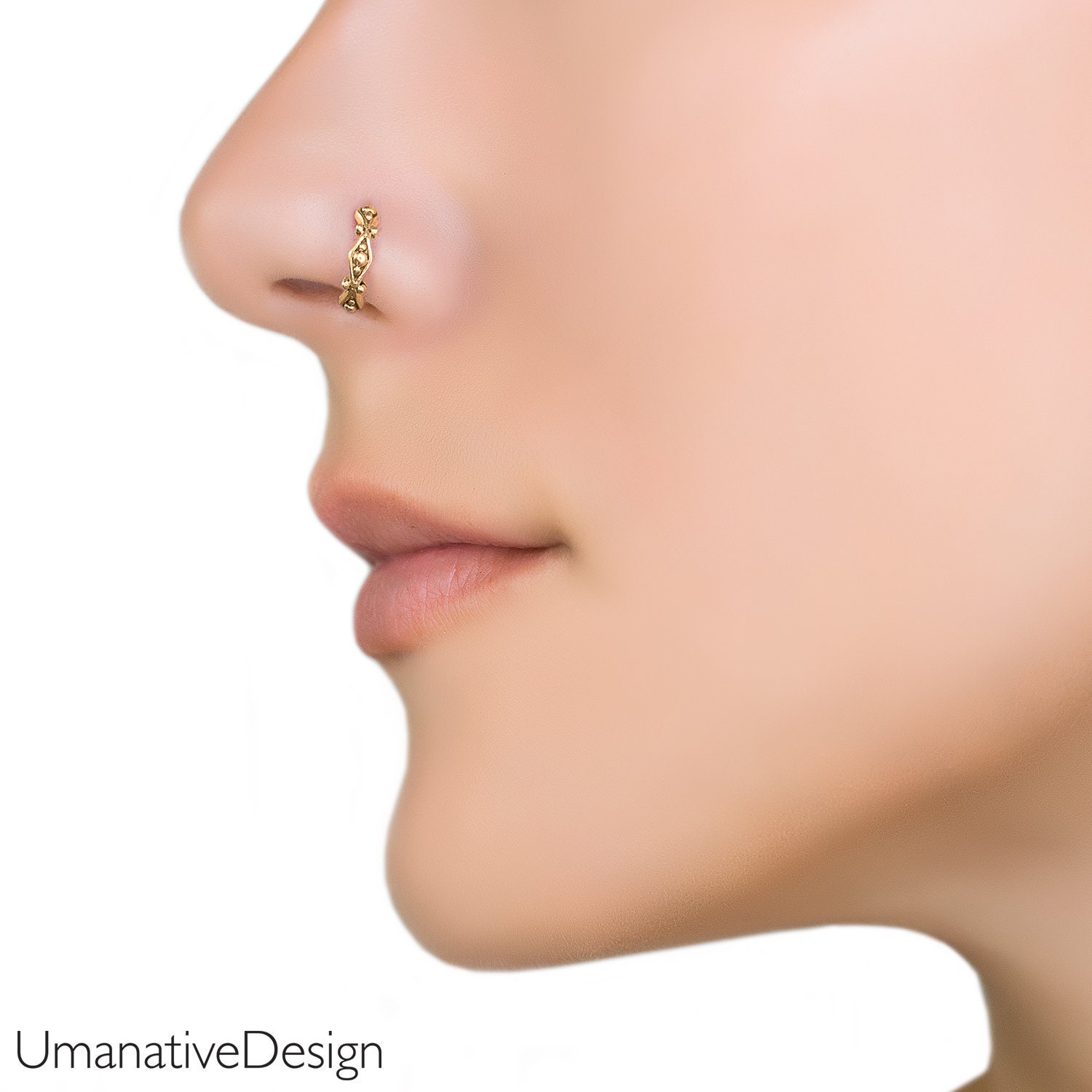 LCT Stone Studded Nose Ring Single Layer Chain – Hayagi