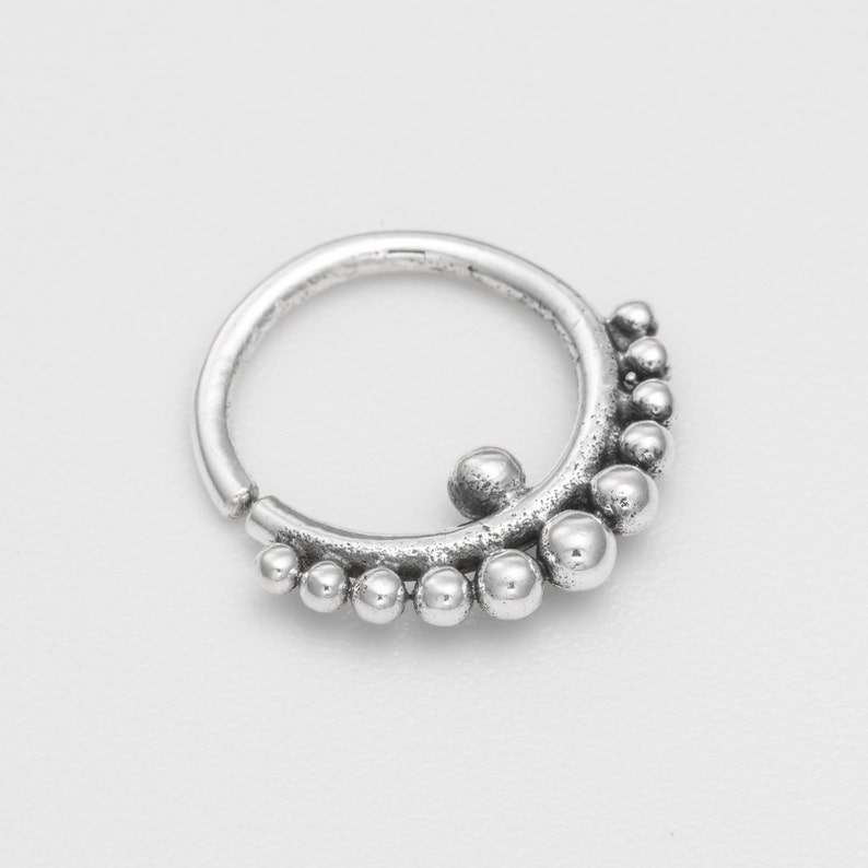 18g Septum Ring, Septum Piercing, Septum Jewelry Oxidized silver