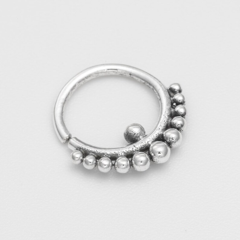 18g Tribal Septum Ring For Pierced Nose Piercing Sterling Silver 925 Nose Septum.