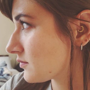 Gold Daith Piercing, Rook Piercing,  Helix Earring, Tragus Earring, Tragus Hoop, Tiny Hoop Earrings, Tragus jewelry, Cartilage Earring