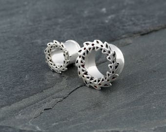 Silver Ear Tunnels, Ear Gauges, Plugs And Tunnels, 5mm Ear Plugs Silver, Silver Gauges, Tribal Plugs, Gauges Plugs, Gauge Jewelry, 4g Plugs