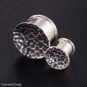 Sterling Silver 6g 2g 0g 00g 1/2&quot; Plugs, Silver Ear Plugs, Ear Gauges, Silver Tunnels, Sterling Silver Plug, Silver Plug Earrings, 2g plugs