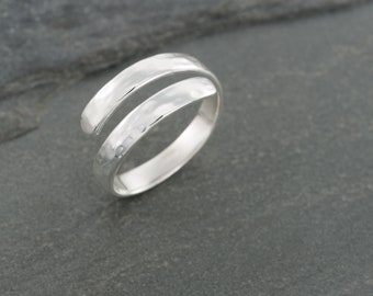 Silver Toe Ring, Adjustable Toe Ring, Hammered Sterling Silver Toe Ring