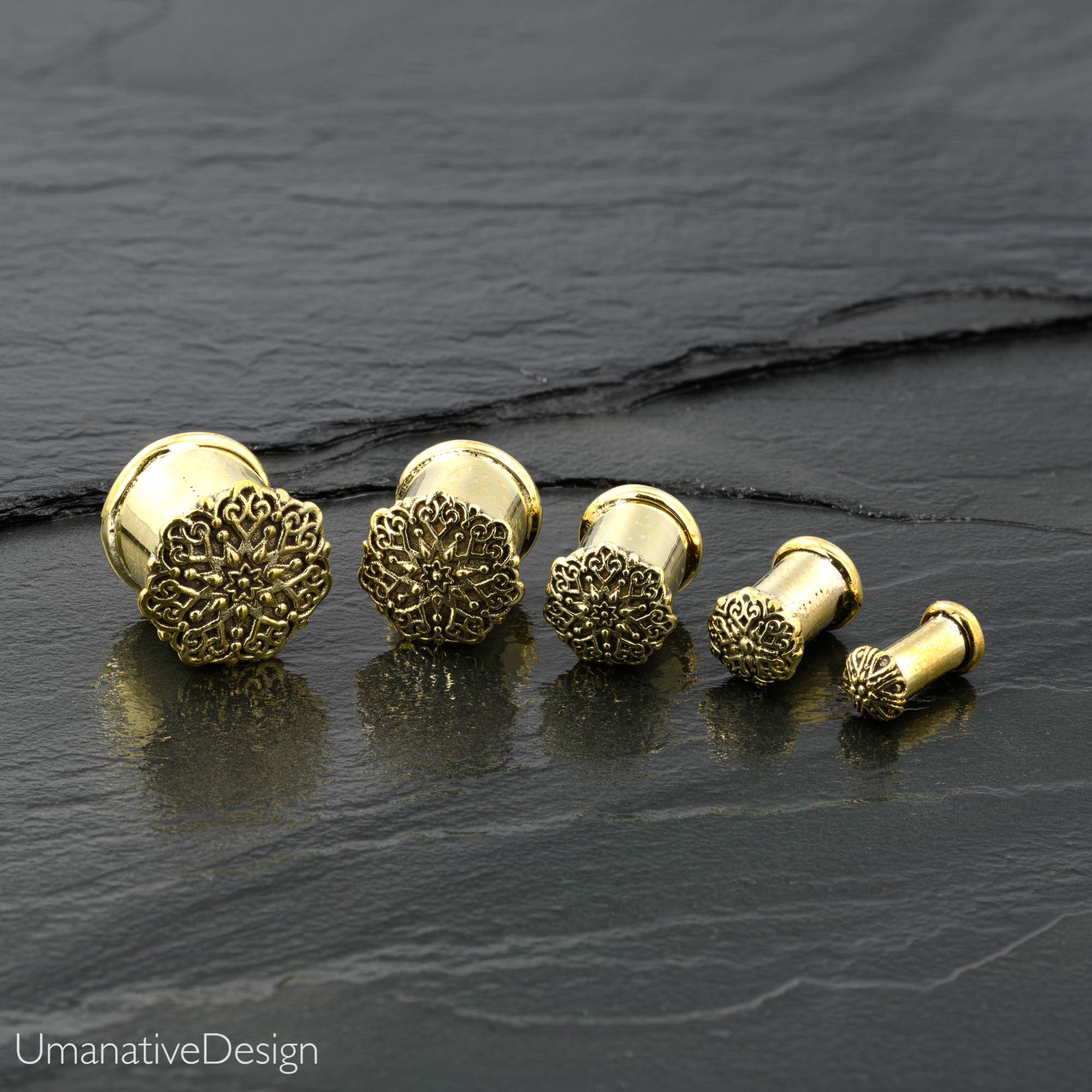 Gold Ear Plugs Ear Gauges Plugs and Tunnels Flower Gauges Tunnel Plugs Gold Plugs Gauges Plugs 6g 4g 2g 0g 00g 1 2 Etsy