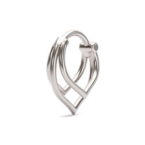 Triple V Shape Septum Ring White Gold, Chevron Septum Ring, 14K Gold Septum Jewelry, Septum Piercing, 16g Septum Hoop, Layered Septum Hoop