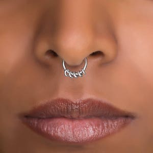 Silver Septum Ring, Tribal Septum, Septum Piercing, 16g Nose Ring, Septum Jewelry, Septum hoop