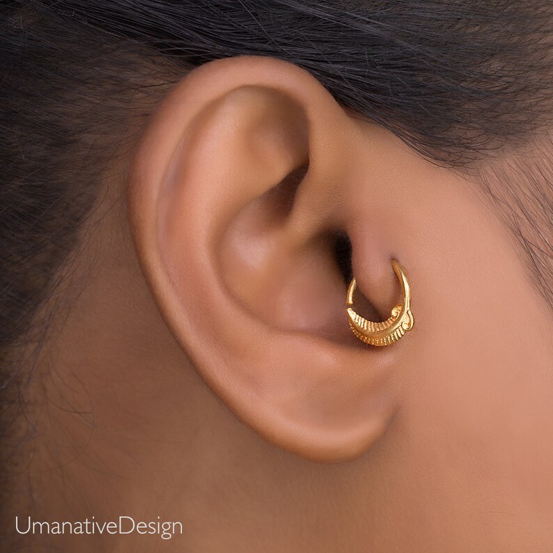 18g Daith Ring, Daith Piercing, Cartilage Hoop, Gold Cartilage Earring, Tragus Earring, Helix Hoop, Helix Earring image 1