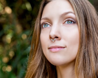 16g Septum Ring Gold Septum Septum Jewlery Nose Septum Septum Piercing Daith Earring Etsy Canada