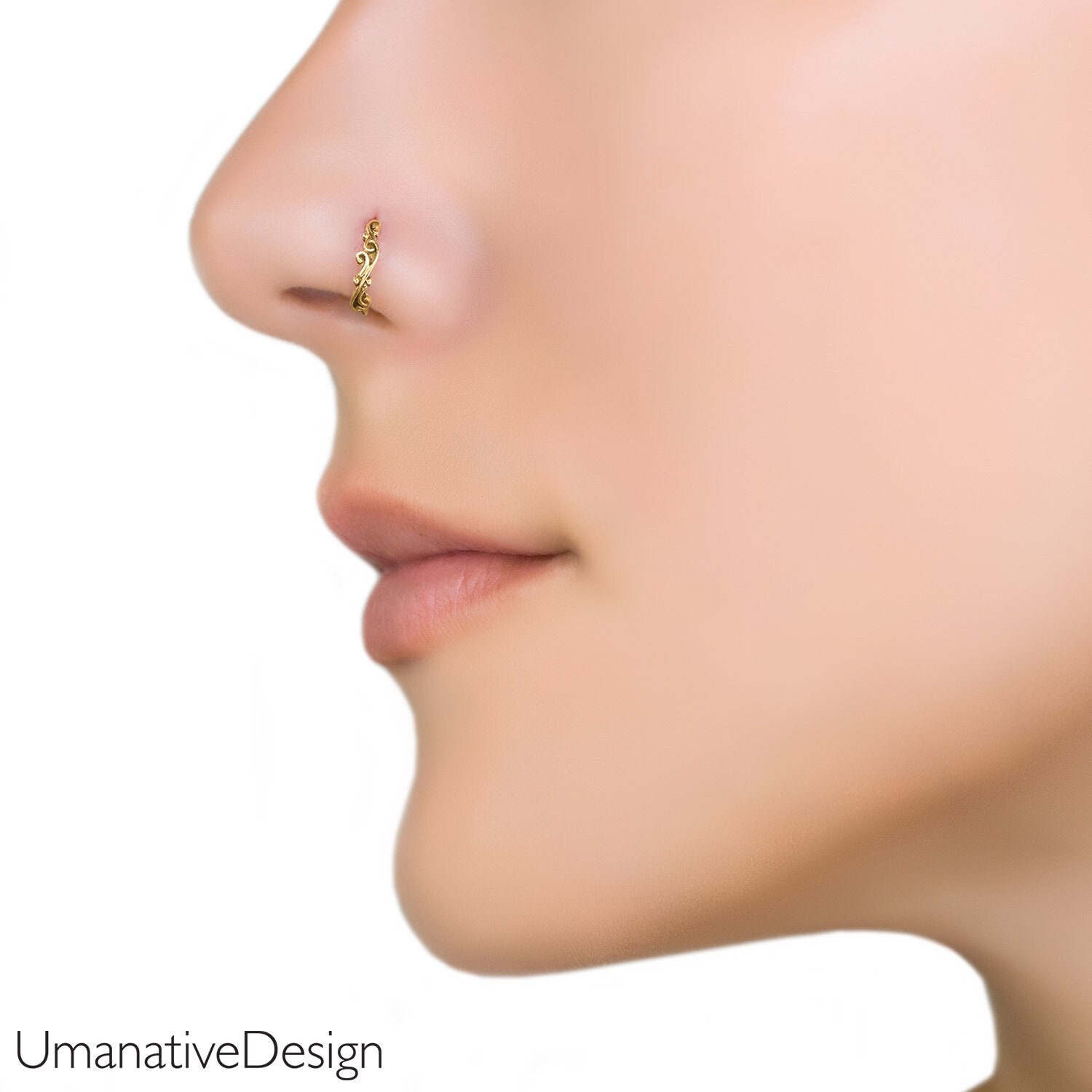 Warnika Fancy Gold Nose Ring – PP Jewellers